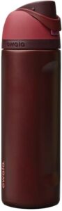 Owala FreeSip Insulated Stainless Steel Water Bottle with Straw, BPA-Free Sports Water Bottle, Great for Travel, 24 Oz, Black Cherry