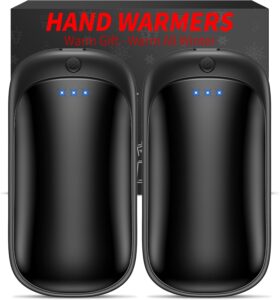 2 Pack Hand Warmers Rechargeable, Portable Electric Hand Warmers Reusable, USB 2 in 1 Handwarmers, Outdoor/Indoor/Warm Gifts for Men Women Kids